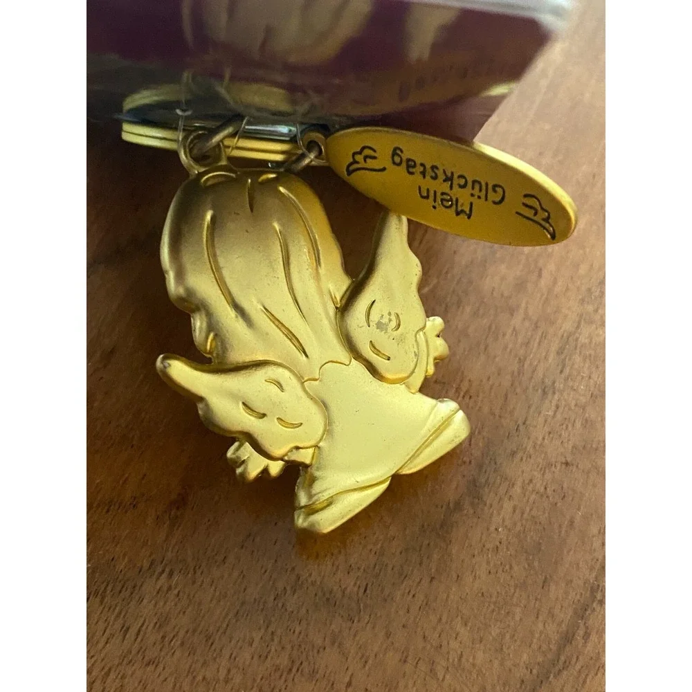Guardian Angel Mein Gluckstag My Lucky Day January 23 Keyring Keychain Gold Tone